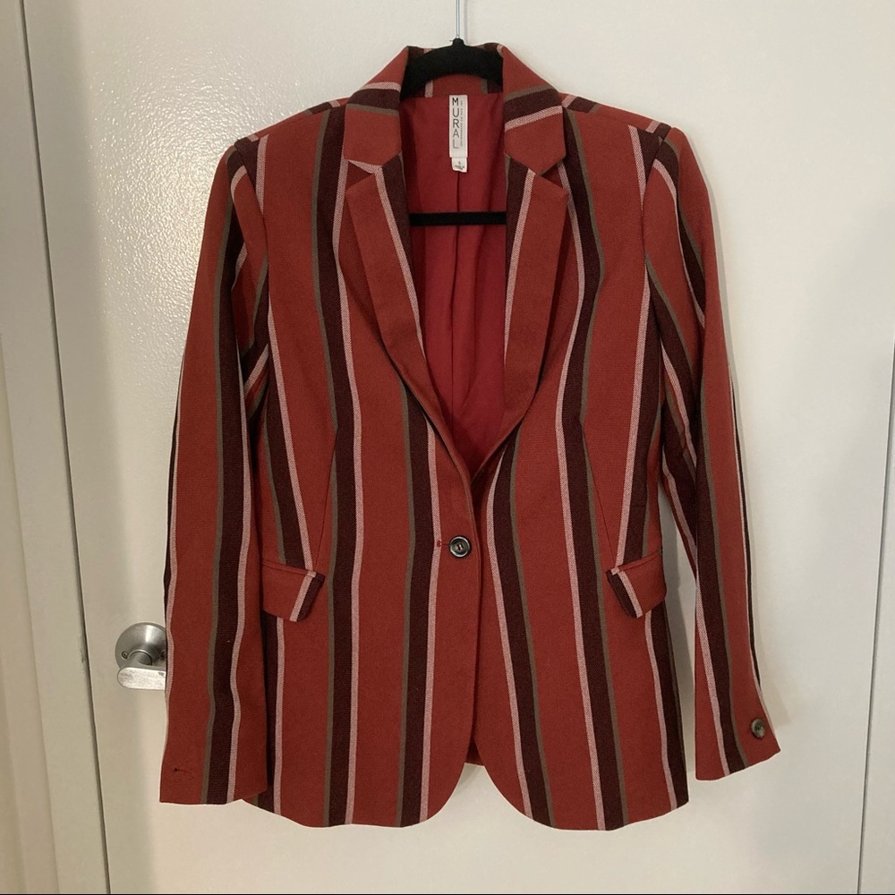 Mural Striped Blazer